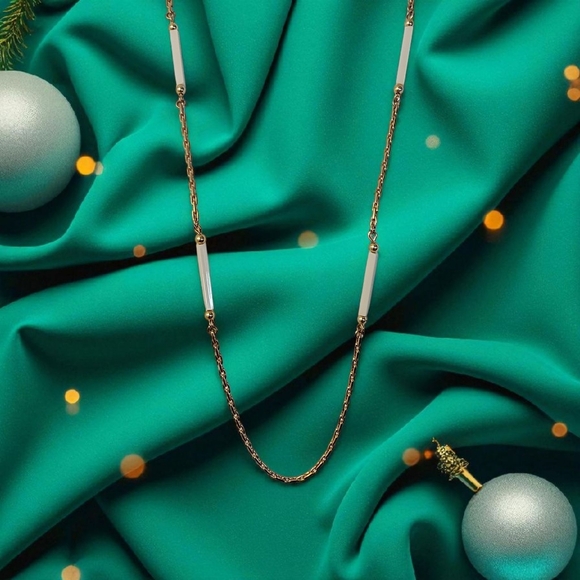 Christian Dior Ivory Tubular Bar Necklace, Dior Jewelry, Dior Necklace - Picture 1 of 9